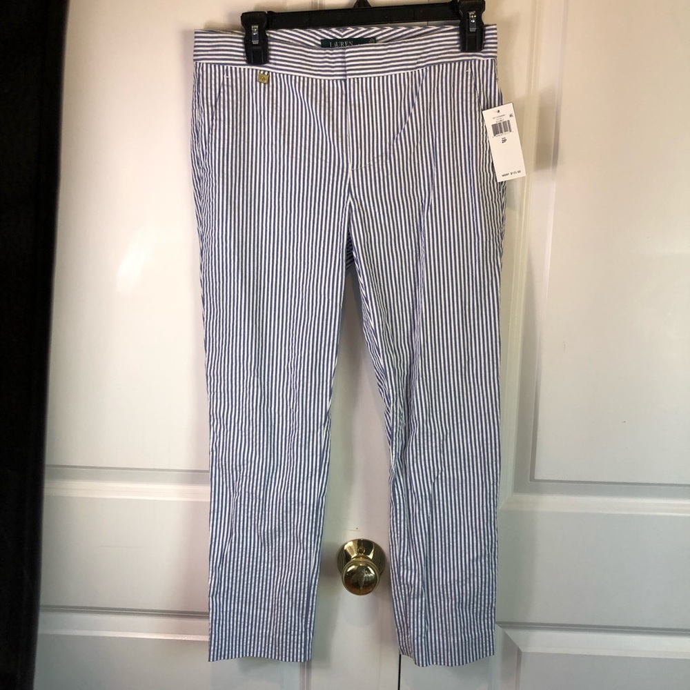 Brand new Lauren Ralph Lauren White and Blue Striped Pants